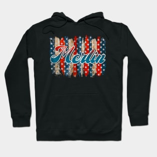 Retro Pattern Merlin 80s 90s Birthday Vintage Style Hoodie